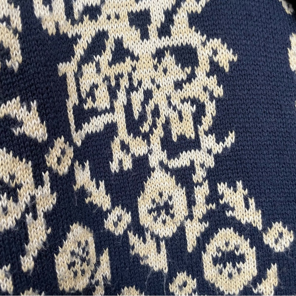 Vintage Cardigan Sweater Navy Blue Women Size Large Floral Eclectic Retro 90s‎ - Picture 12 of 15